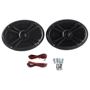 (4) Rockville RMSTS69B 6x9 2000w Waterproof Marine Boat Speakers 2-Way Black