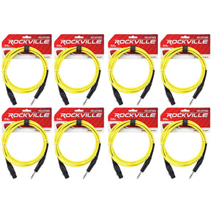 8 Rockville RCXFB6Y Yellow 6' Female REAN XLR to 1/4'' TRS Balanced Cables OFC