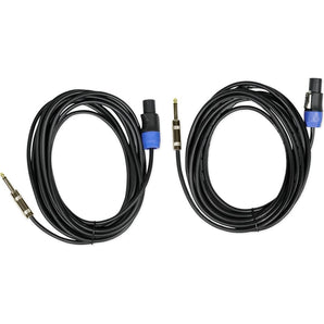 2) Rockville SPGN104 10" Passive 800W ABS Plastic PA Speakers+Stands+Cables+Bags