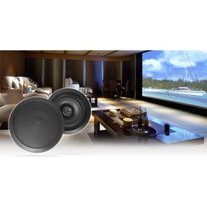 Pair Rockville HC85 Black 8" 700 Watt In-Ceiling Home Theater Speakers 8-Ohm