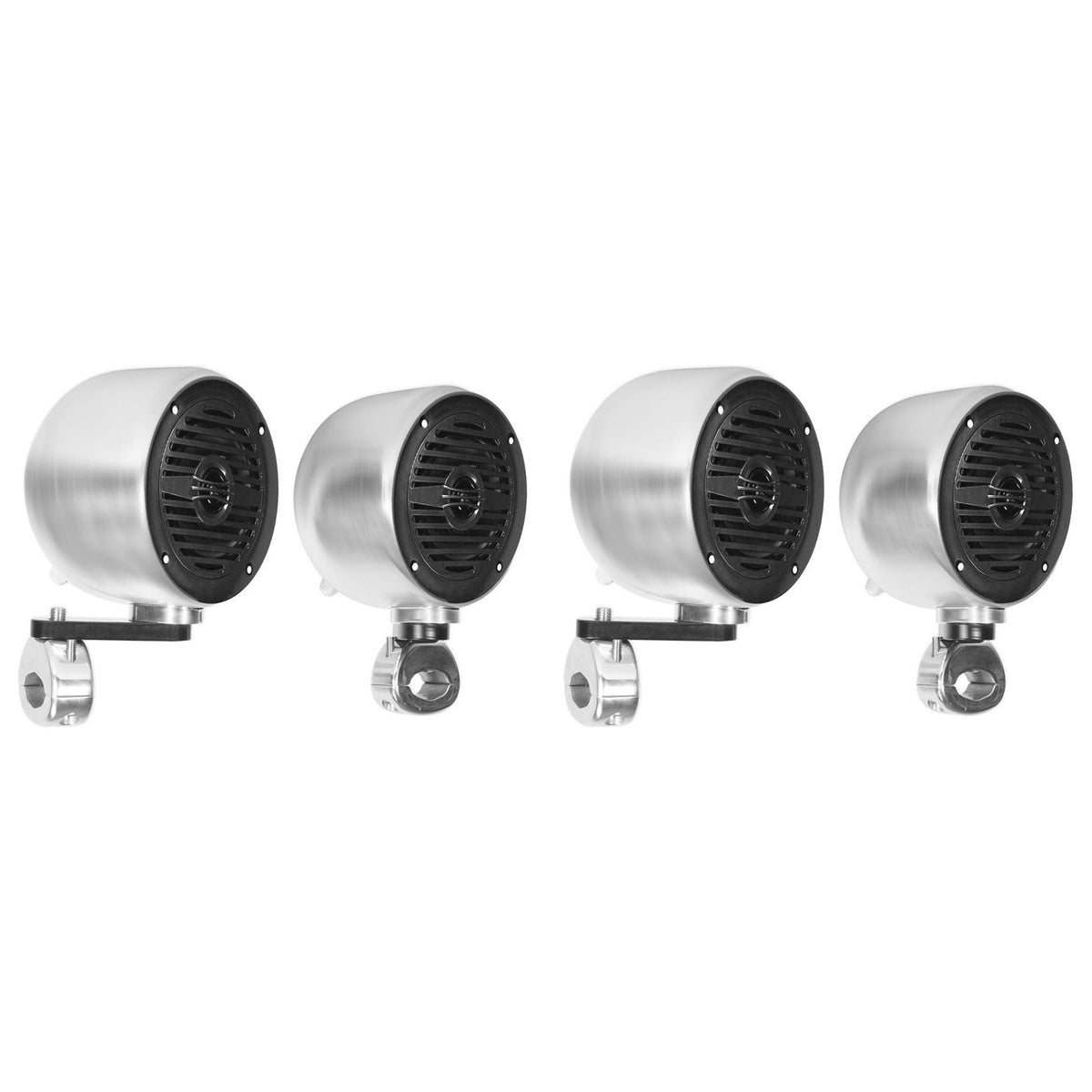 (4) Chrome 4" Rollbar Roll Cage Tower Speakers For ATV/UTV/Cart