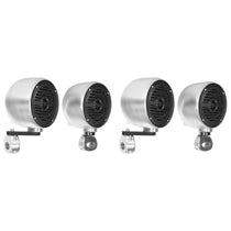 (4) Chrome 4" Rollbar Roll Cage Tower Speakers For ATV/UTV/Cart