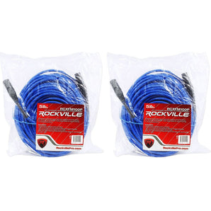 2 Rockville RCXFM100P-BL Blue 100' Female to Male REAN XLR Mic Cable 100% Copper