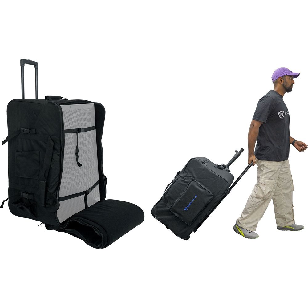 2 RPG15BT 15" Powered Bluetooth DJ Wireless Link Speakers+Rolling Bags