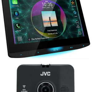 JVC KW-Z1000W 10.1" HD Car Monitor Wireless Apple Carplay Receiver+Dash Cam