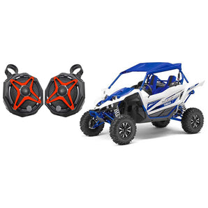 2 6.5" Top Crossbar Roll Cage Roll Bar Speakers for Yamaha YXZ+Pods+Red Grills