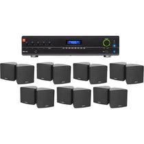 VMA1120 Commercial Amplifier + (14) Cube 3.5" Black Wall Speakers