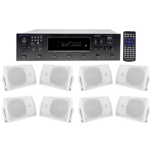 Technical Pro 6000w (6) Zone, Home Theater Bluetooth Receiver+(8) 5.25" Speakers