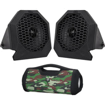 RZRPOD65 Dash Mount Speakers + RPB-XL Camo Bluetooth Boombox