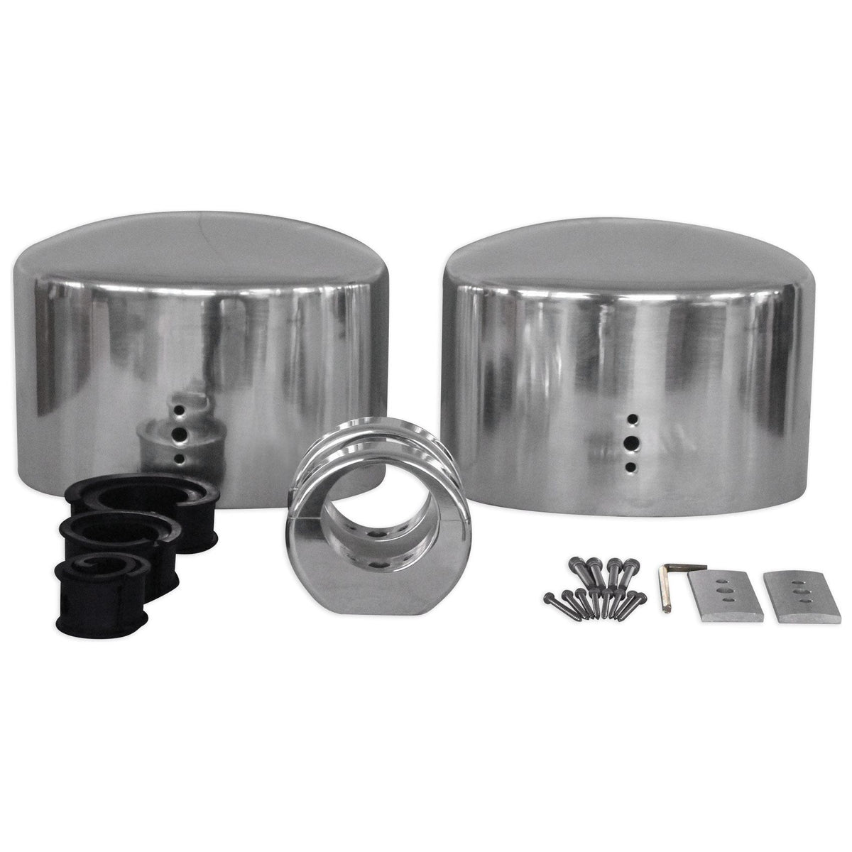 (4) MAC69S 6x9" Silver Aluminum Wakeboard Tower Speaker Pods+Covers