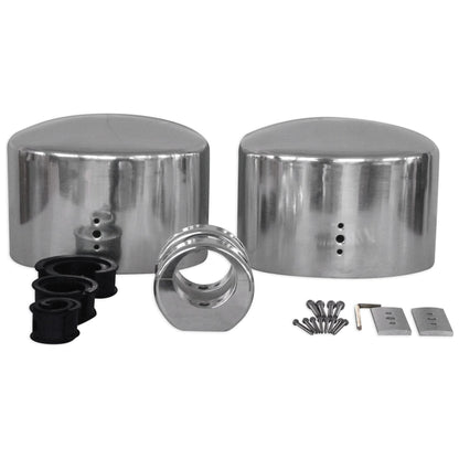 (4) MAC69S 6x9" Silver Aluminum Wakeboard Tower Speaker Pods+Covers
