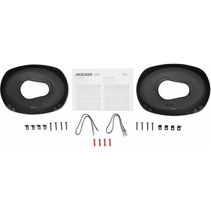 (2) kicker CSC693 6x9" 360° Swivel Black Aluminum Wakeboard Tower Speakers
