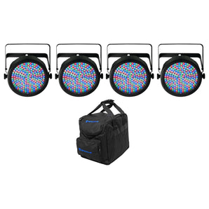 (4) CHAUVET SLIMPAR64 Slim Par Cans + Chauvet DJ CHS-25 Lighting Bag