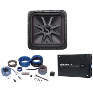 KICKER 45L7R152 15" 1800 Watt L7R Car Subwoofer+Mono Amplifier+Amp Kit L7R152