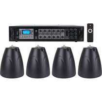 PEN-65T Black 4-Pack + RCS180-6 6-Zone 180W Amp Bundle