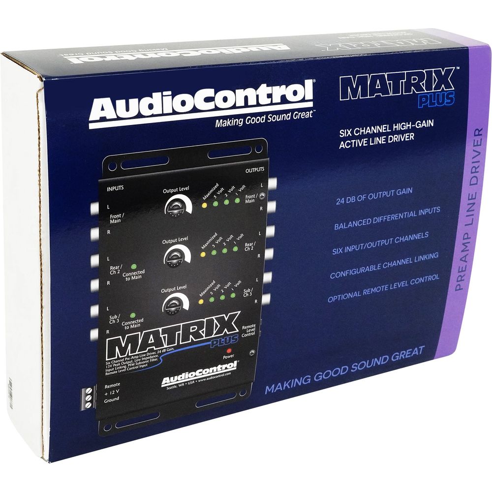 AudioControl Matrix Plus 6 Channel 13 Volt 24dB Gain Line Driver Audio ...