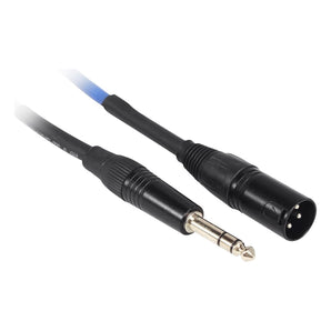 8 Rockville RCXMB6-BL Blue 6' Male REAN XLR to 1/4'' TRS Balanced Cables