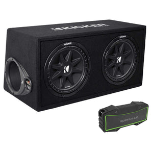 KICKER 43DC122 Comp Dual 12" Subwoofers In Vented Sub Box Enclosure+Free Speaker