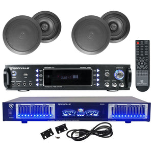 RPA60BT Home Theater Bluetooth Receiver+10 Band Eq+4) Black Ceiling Speakers