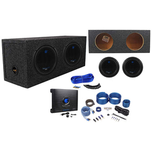 (2) Planet Audio AC10D 10" 3000W Subwoofers+Sealed Box+3000W Amplifier+Amp Kit