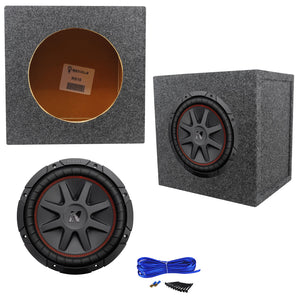 Kicker 43CVR102 COMPVR 10" 700W DVC 2-Ohm Car Subwoofer+Sealed Sub Box Enclosure