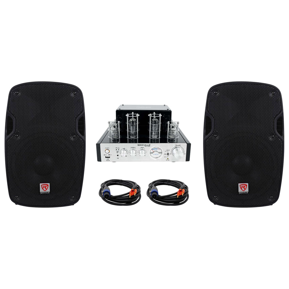 BluTube Tube Amplifier/Home Theater Bluetooth Receiver + (2) 8" Speakers