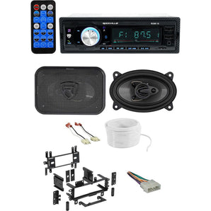 Digital Media Receiver+Front 4x6" Speakers+Wire Kits For 87-95 JEEP WRANGLER YJ