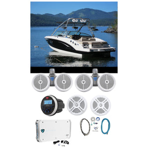 (2) Rockville Dual 8" Wakeboards+(2) 6.5" Speakers+6-Ch Amp+Bluetooth Receiver