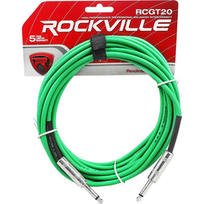 18 Rockville RCGT20G 20'  1/4" TS to 1/4'' TS Guitar/Instrument Cable