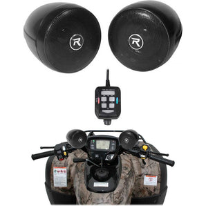 Rockville Bluetooth ATV Audio System w/ 3" Handlebar Speakers For Yamaha Grizzly