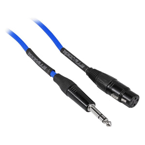 8 Rockville RCXFB6Bl Blue 6' Female REAN XLR to 1/4'' TRS Balanced Cables OFC