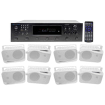 H12X500UBT 6-Zone Receiver & 4x HP4S-8 White 4" Speaker Bundle
