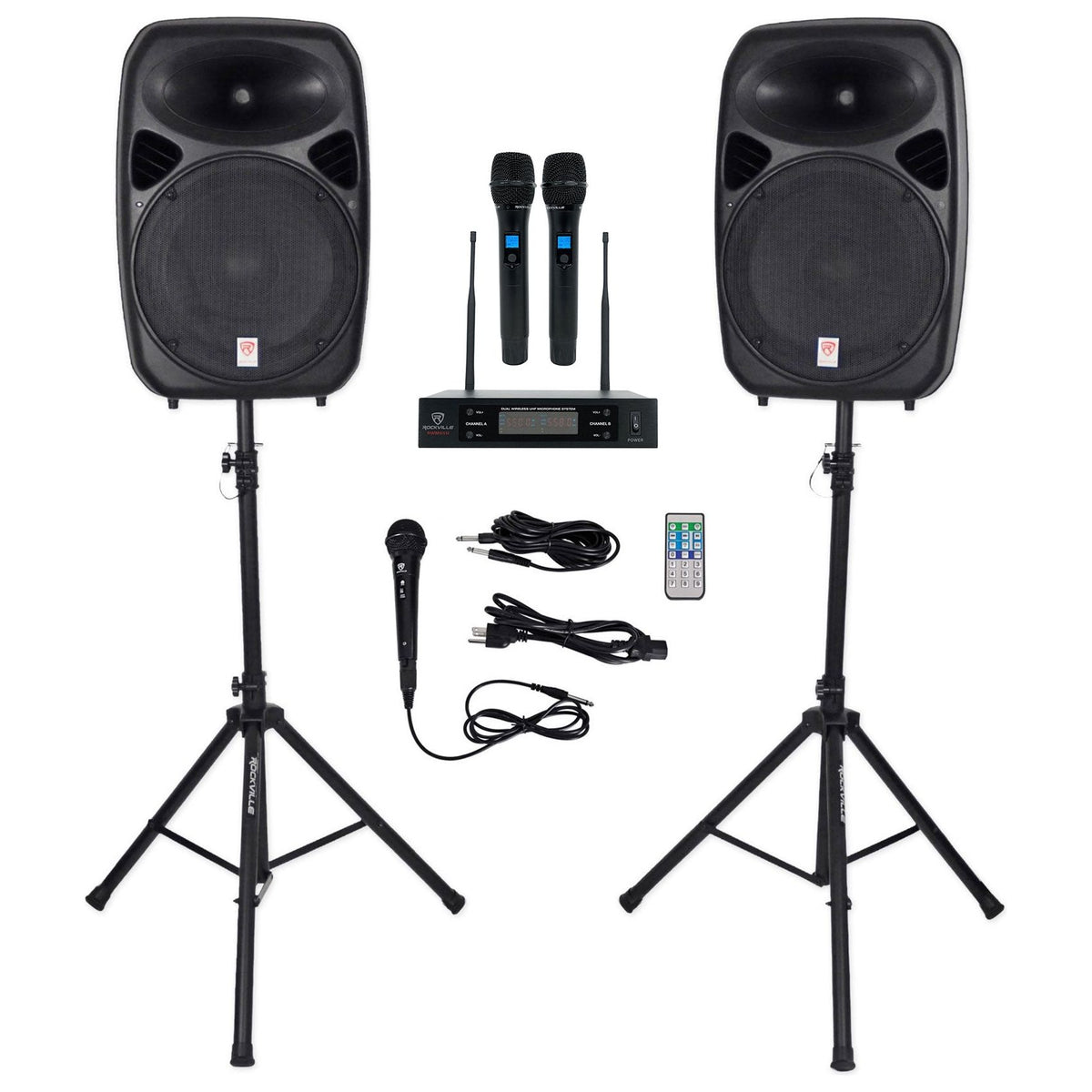 RPG152K Dual 15" System + Dual UHF Wireless Mics Bundle