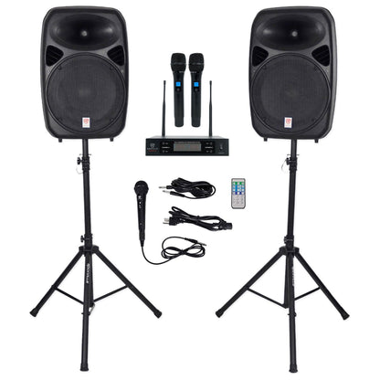 RPG152K Dual 15" System + Dual UHF Wireless Mics Bundle