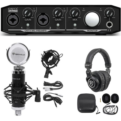 Onyx Producer 2.2 USB Audio Recording Interface with Studio Mic and Headphones