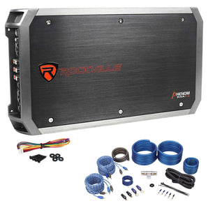 Rockville RXA-F2 2400 Watt Peak/600w RMS 4 Channel Car Amplifier+Amp Kit