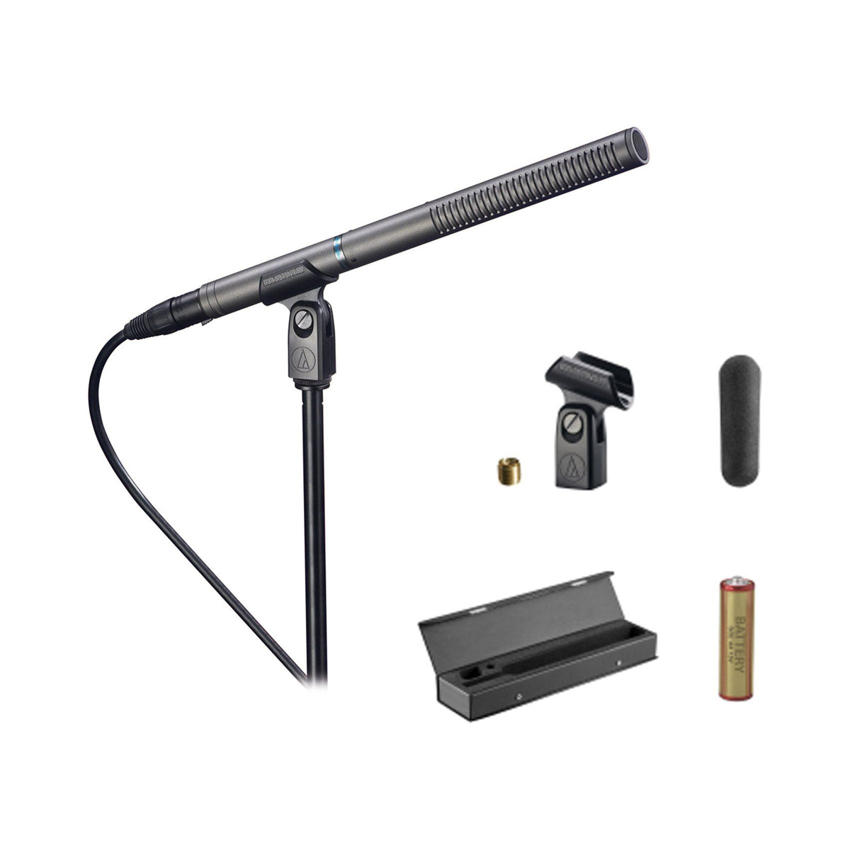 New! Audio Technica AT897 Shotgun Condenser Video/Film/Broadcast Microphone+Case