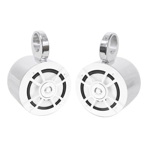 Pair Kenwood KFC-1633MRW 200w 6.5" Marine Boat Chrome Wakeboard Tower Speakers
