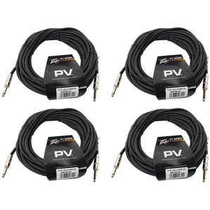 (4) Peavey PV 50' Foot 14-Gauge 1/4" TS to 1/4" TS S/S Speaker Cables