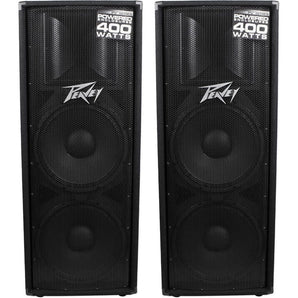 (2) Peavey PV215D Dual 15" 800W Active Powered DJ/PA Speakers Class D Amplified
