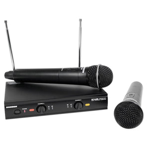 SAMSON Dual VHF Handheld Wireless Microphones - D Band For Church Sound Systems