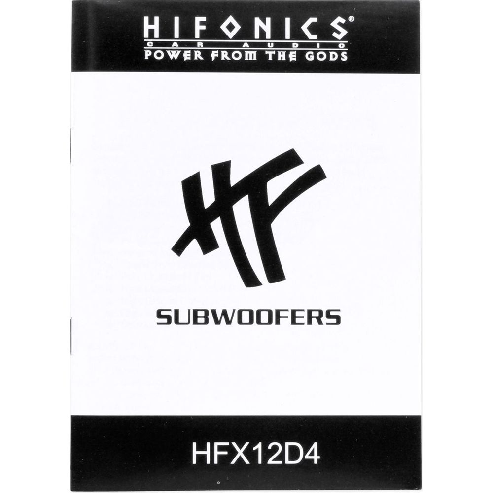 HFX12D4 12" 800 Watt DVC 4 Ohm Car Subwoofer (Pair)