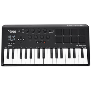 M-Audio Axiom AIR Mini 32 Keyboard Controller and Monitors+Stands+Pads+Mic+Shield