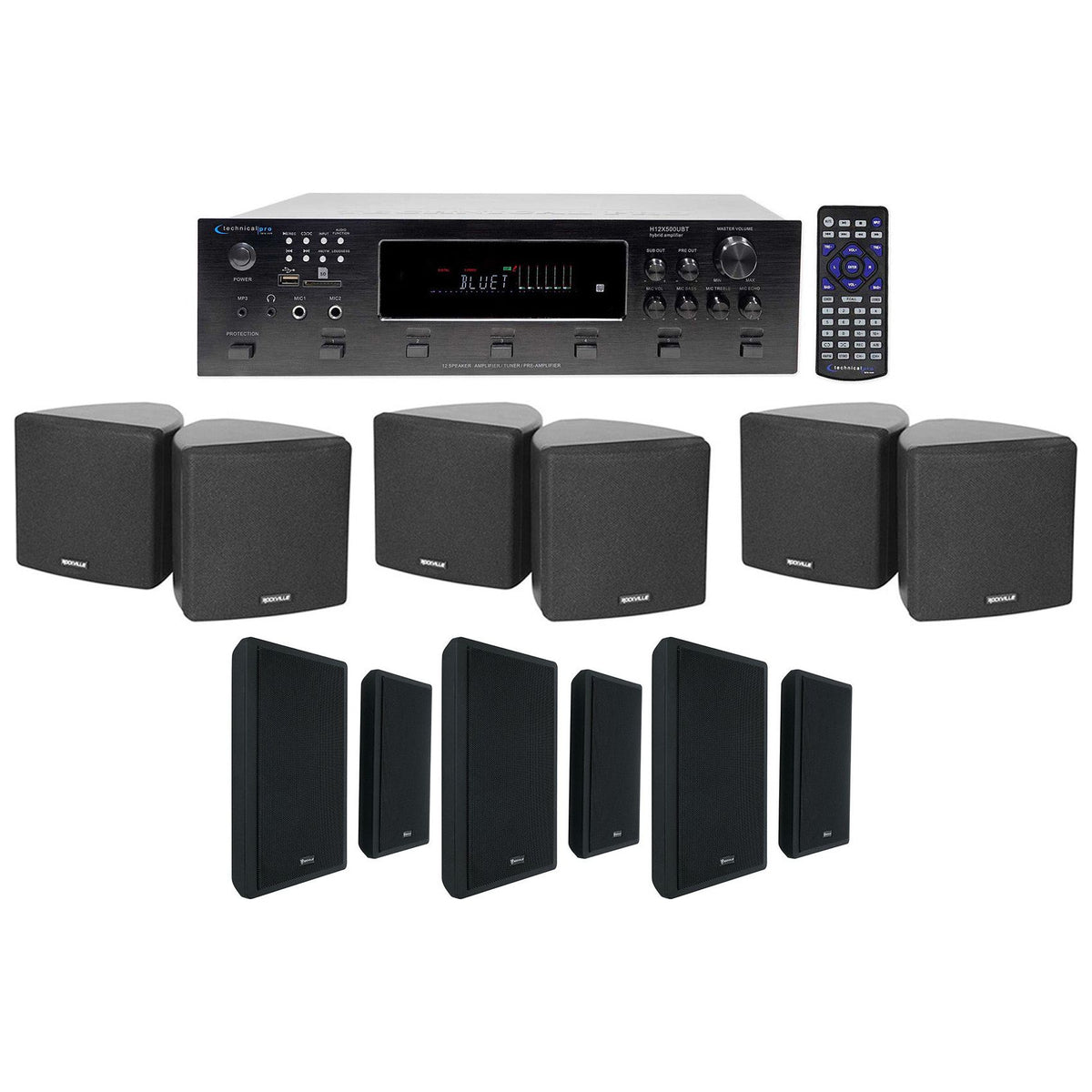 6-Zone Receiver with Black Cube and RockSlim Speaker Package