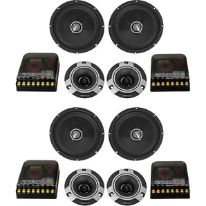 (2) Pairs Rockville X8C Competition 8" Component Speakers w/ Titanium Tweeters
