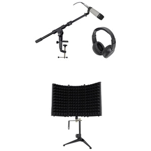 Samson C01 Studio Condenser Recording Microphone Mic+Stand+Headphones+Shield