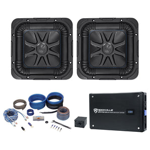 2 Kicker L7S84 8" 1800w Solobaric L7S Subwoofers+Mono Amplifier+Amp Kit 44L7S8-4