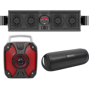 MTX MUDSYS31 Four-Speaker Bluetooth Soundbar for Polaris RZR/ATV/UTV+Rockbox