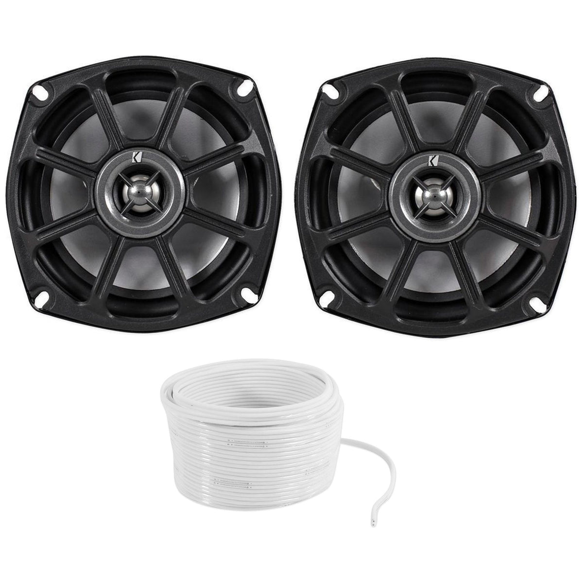 10PS5250 Motorcycle Speakers + Rockville Marine 16-Gauge Speaker Wire