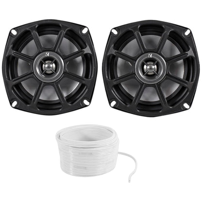 10PS5250 Motorcycle Speakers + Rockville Marine 16-Gauge Speaker Wire
